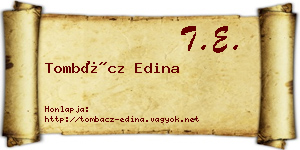 Tombácz Edina névjegykártya